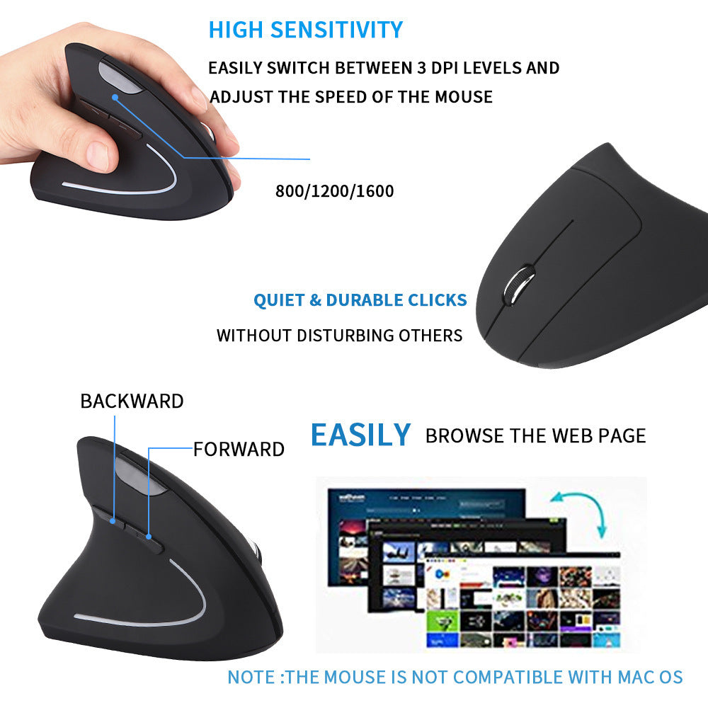 Souris ergonomique à piles – gaucher